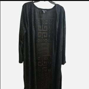 Rainbow Black Sheer Patterned Cardigan